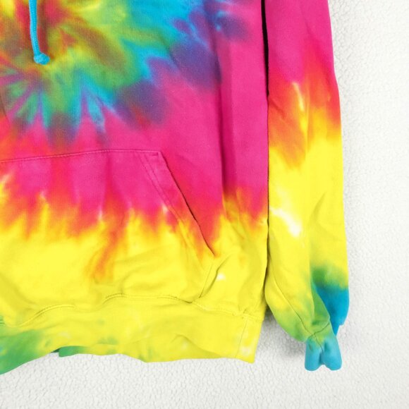 Vintage Hoodie Womens Small Tie Dye Psychedelic Hippie Sweatshirt Hooded Y2K - Picture 3 of 7